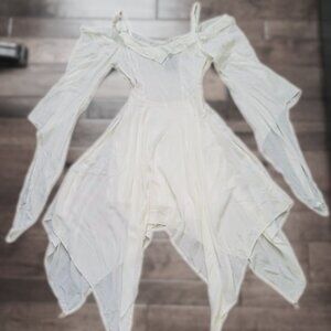 Boho Whimsigoth Flowy Princess Peasant Dress
